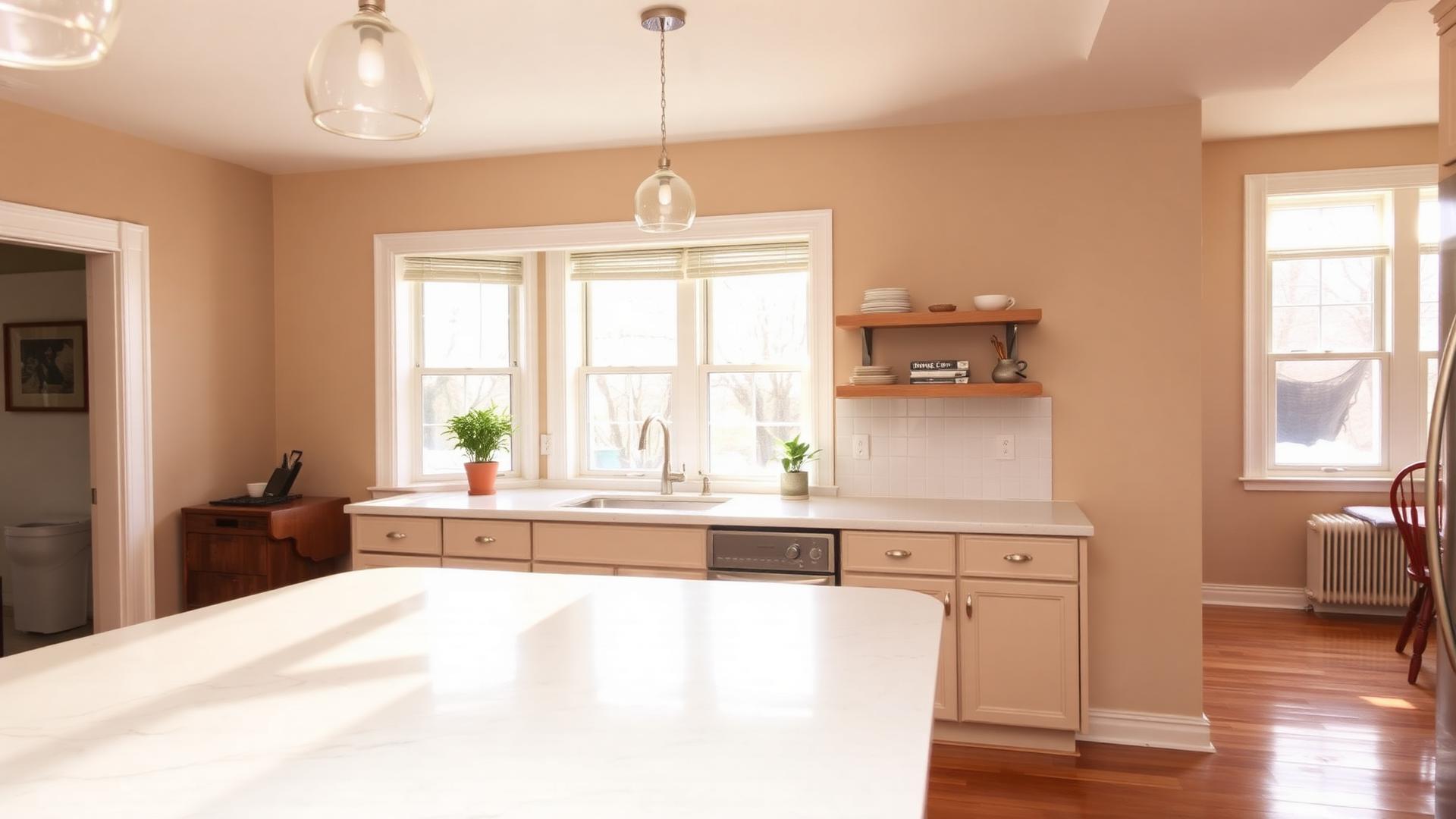 GTA home interior being professionally deep cleaned — gleaming kitchen surfaces and scrubbed bathroom tiles