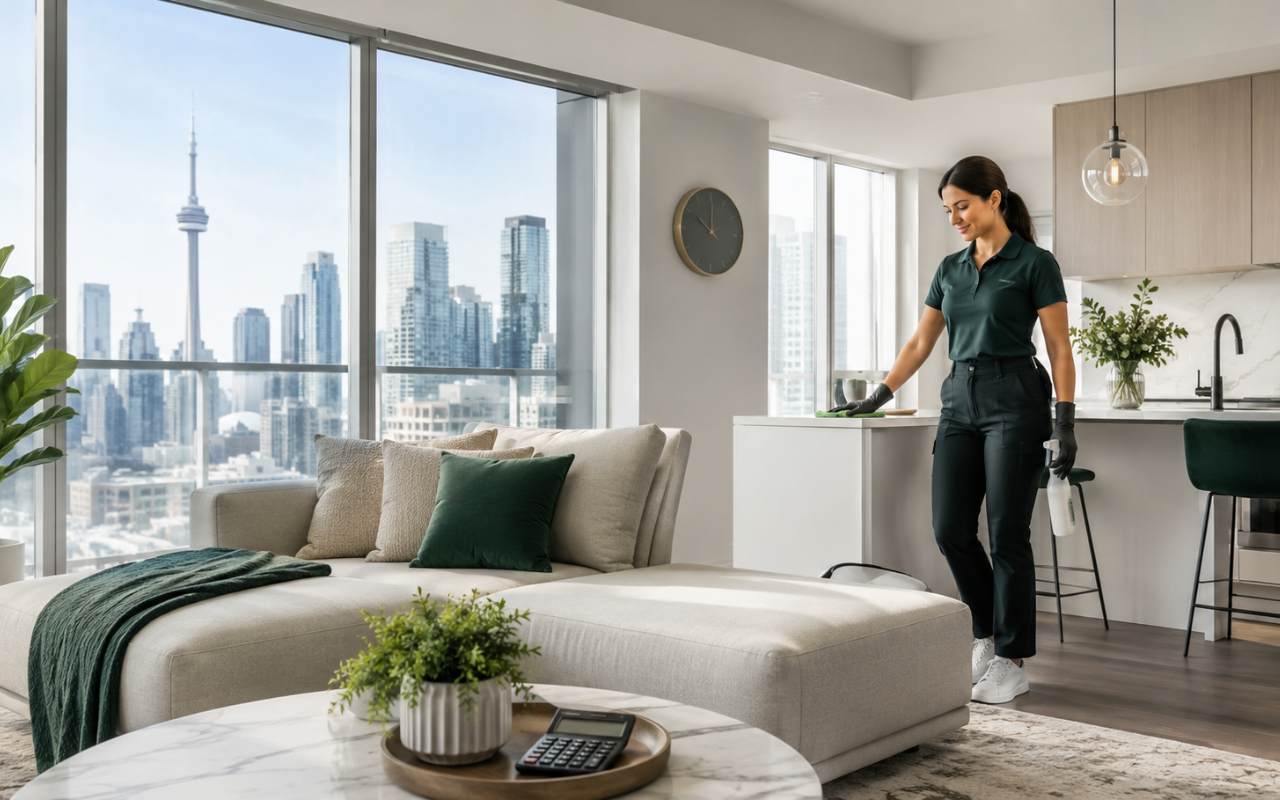 House cleaning rates in Toronto — professional cleaner at work