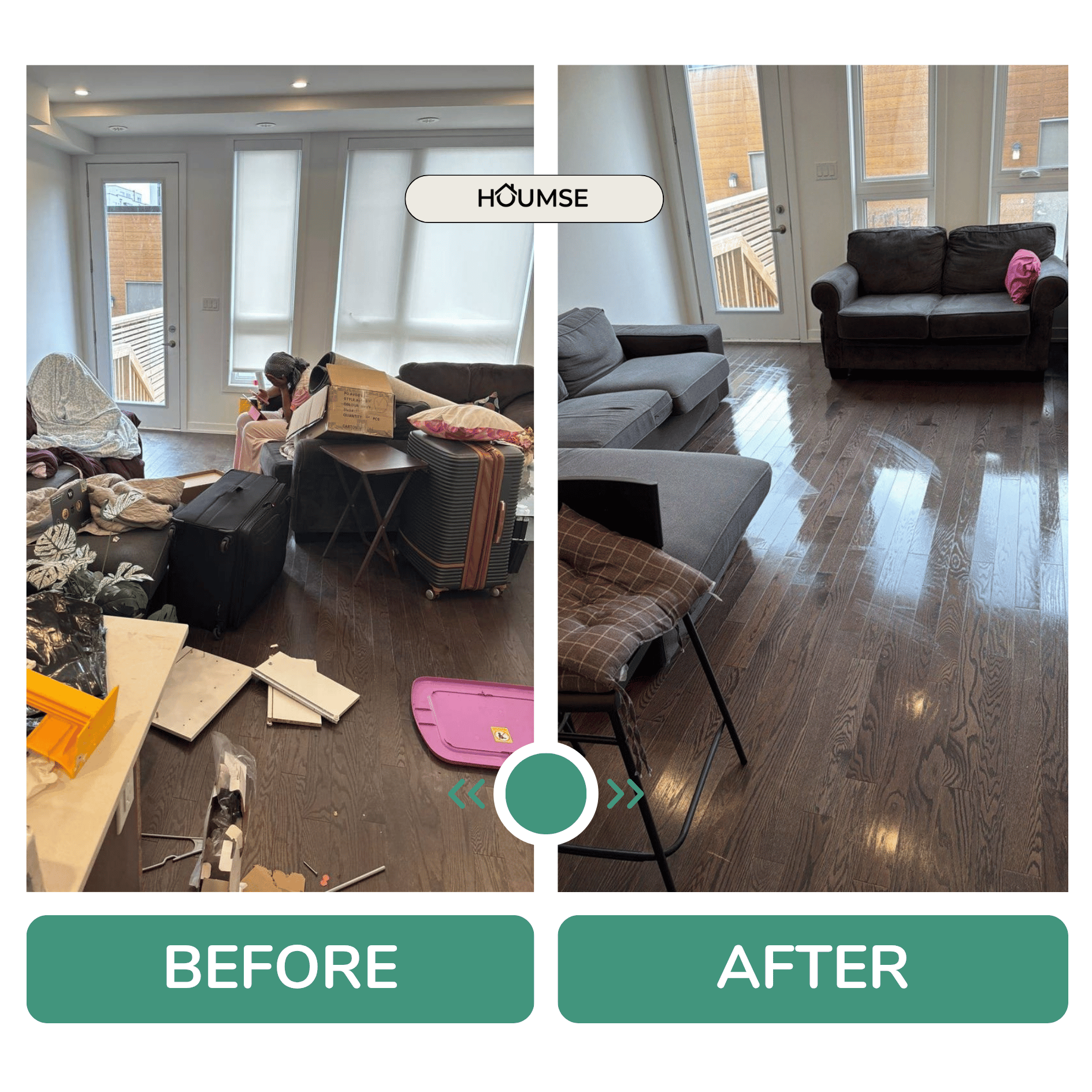 Before and after move-out cleaning result in North York