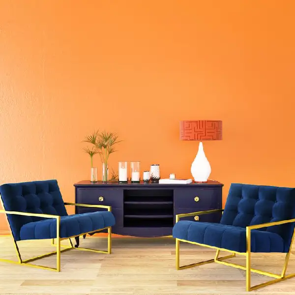 Citrus Orange and Denim Blue