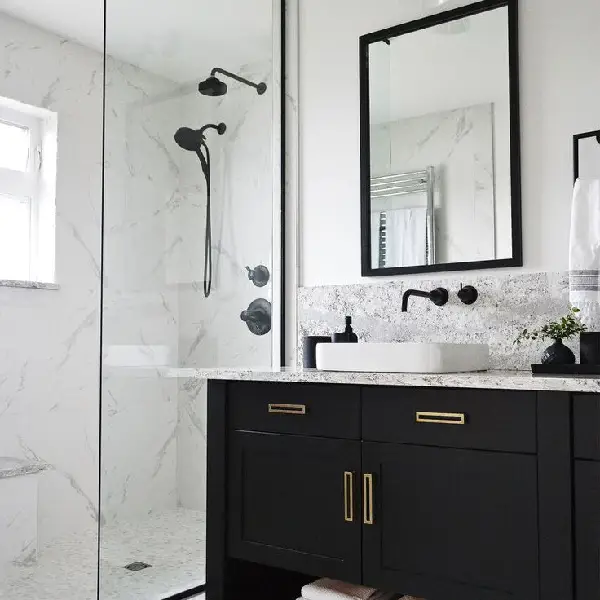 Black and White bathroom