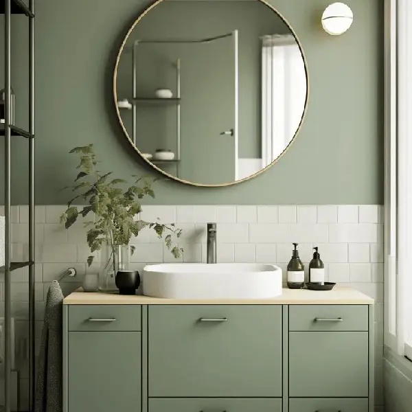 Misty Green bathroom