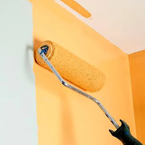 painting wall with roller