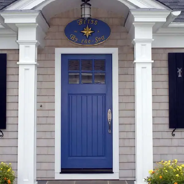 Coastal blue front door