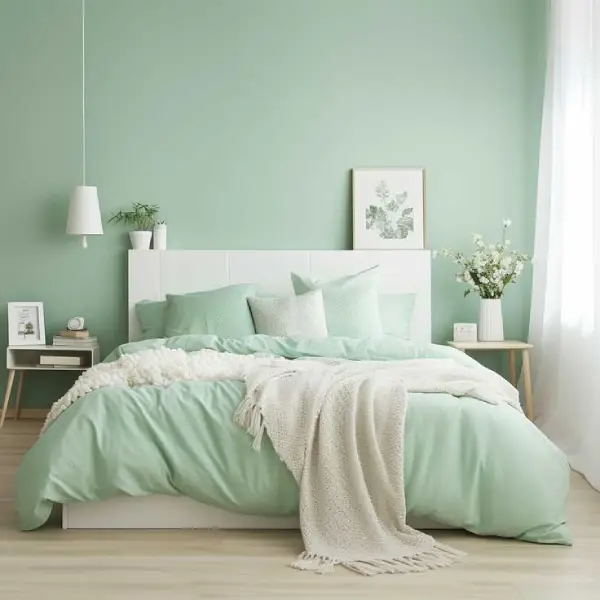 minty green girl bedroom