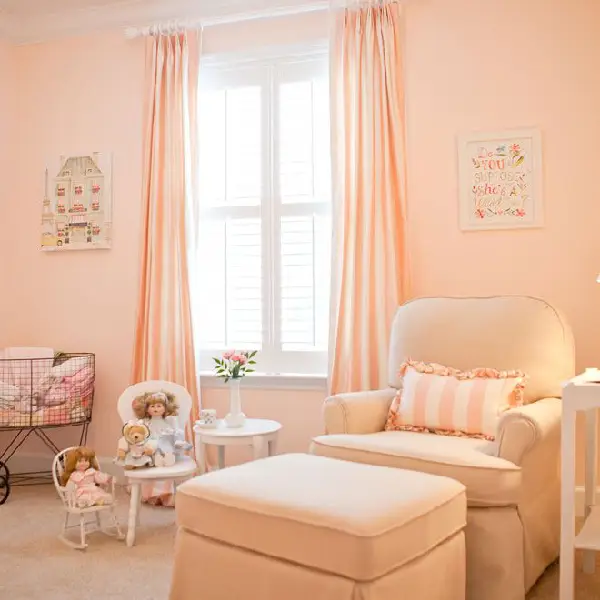 soft coral girls bedroom