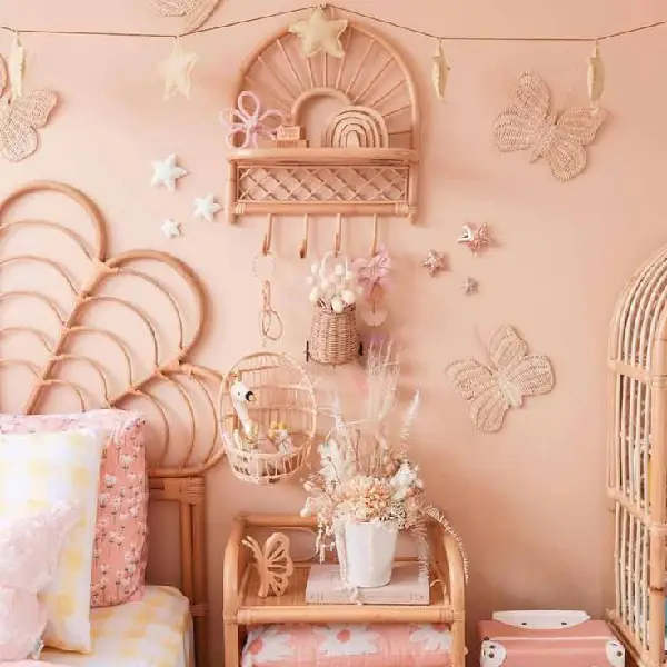 peach girls bedroom