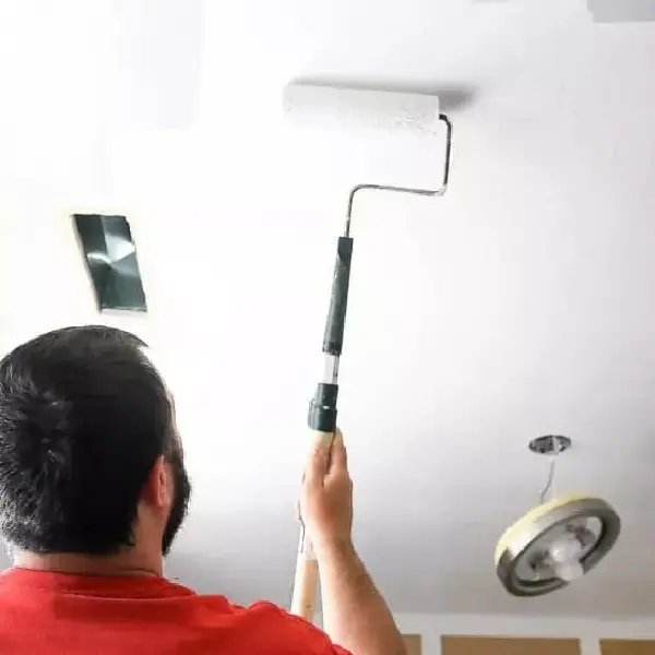 painting a ceiling with roller