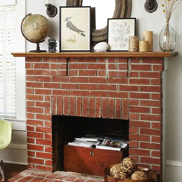 brick red fireplace color