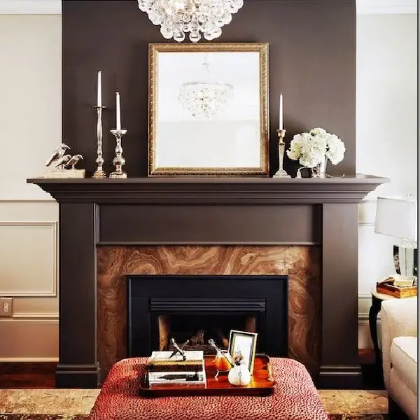 chocolate brown fireplace