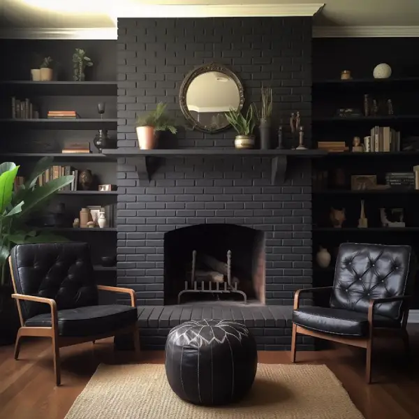 Ebony Black fireplace