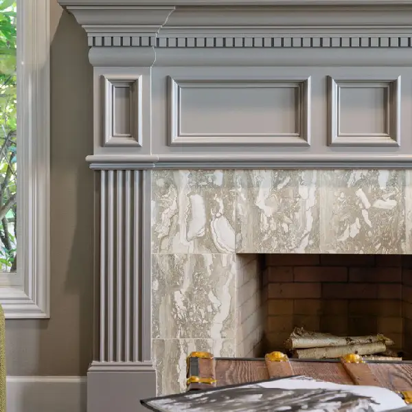 Misty Gray fireplace idea