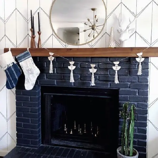 navy blue fireplace idea