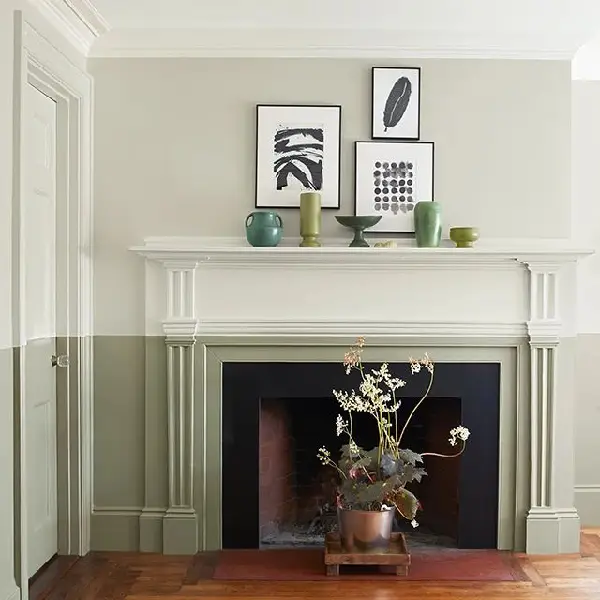 Sage Green fireplace color idea