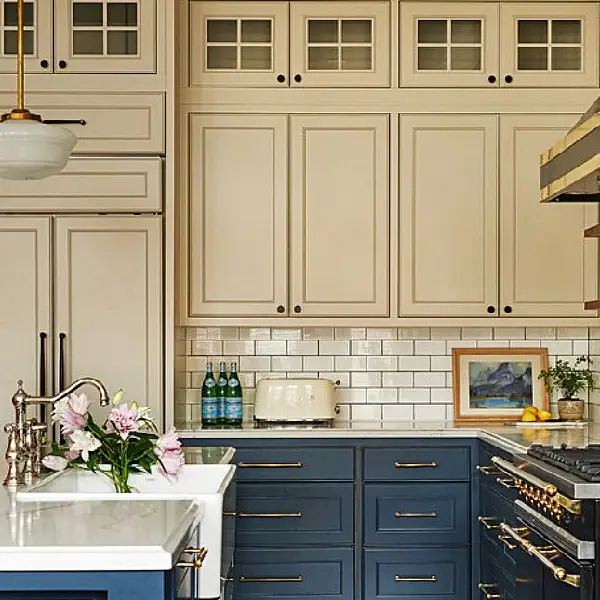 Blue + Cream Painted Cabinetry