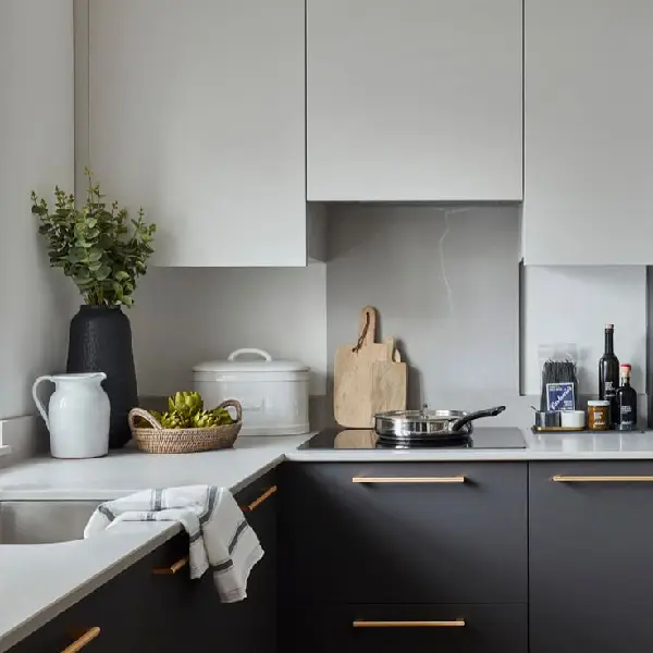 black and gray cabinets