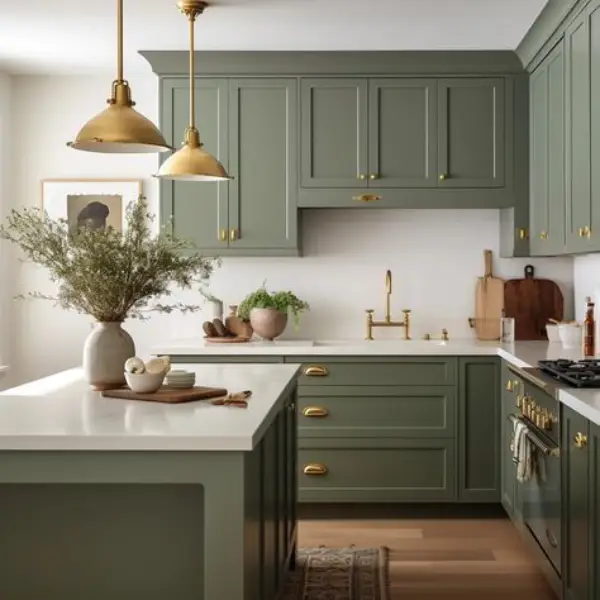 olive green cabinets