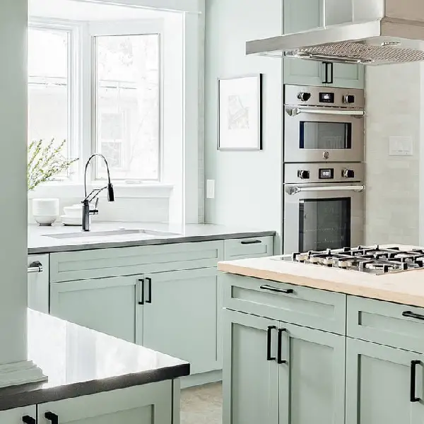 pale blue cabinets