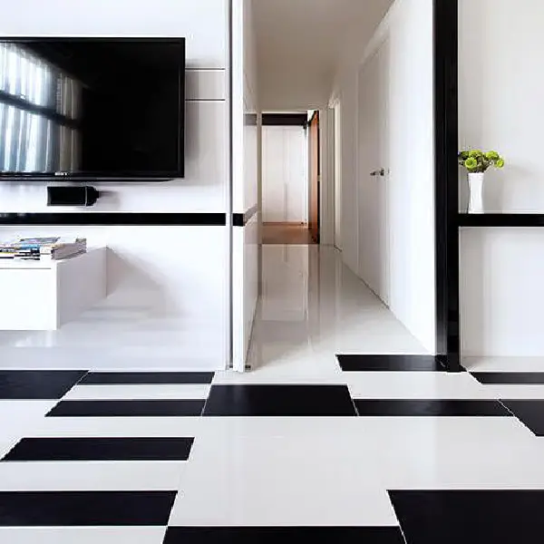 Black and White floor paint idea