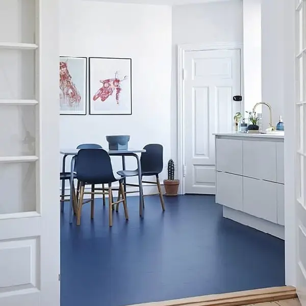 Misty Blue floor paint idea