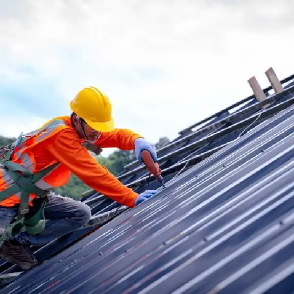 a professional doing the roof inspection