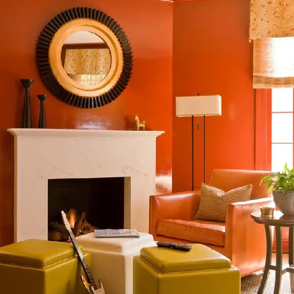 orange small home paint ideas