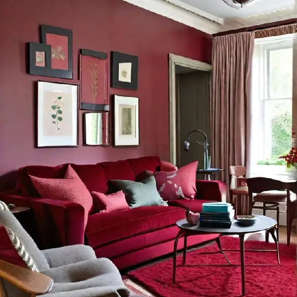 reddish purple small home ideas