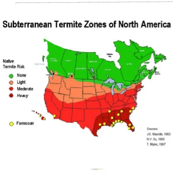 termite zones in Canada