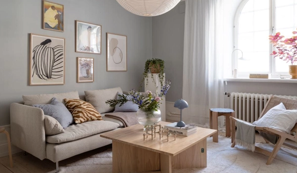 muted pastels to make rooms fell bigger