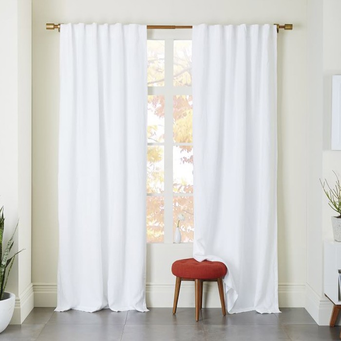 white blackout curtain