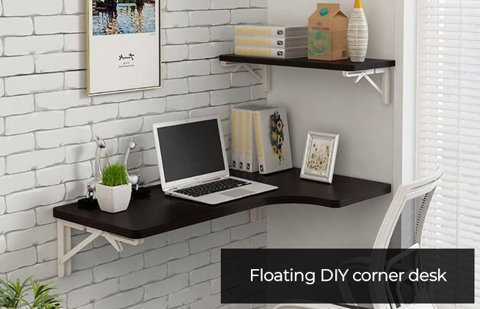 DIY floating corner desk