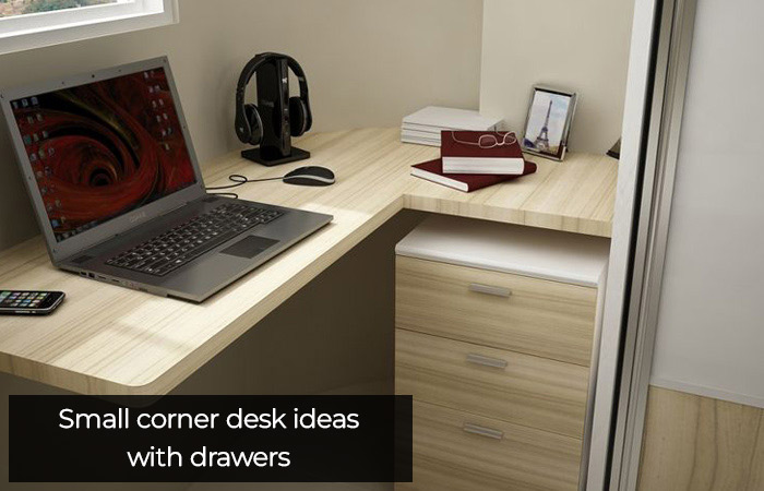 DIY corner desk with storage