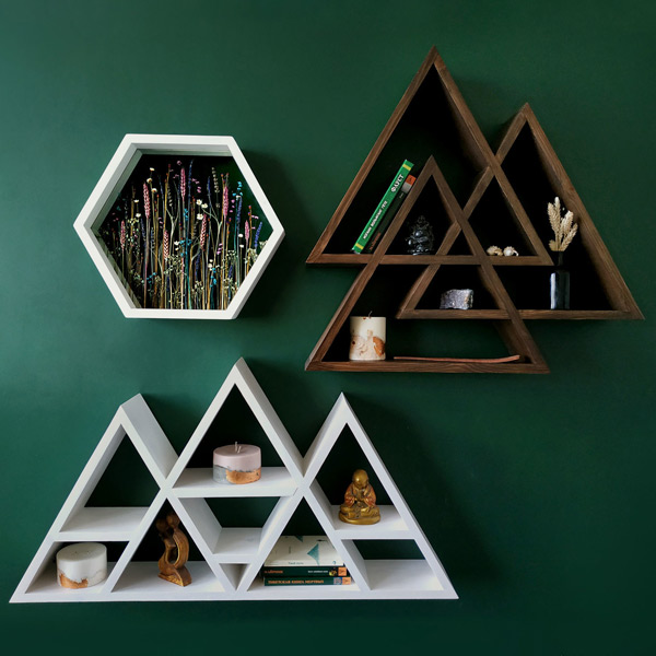 wooden wall decor floating shelves