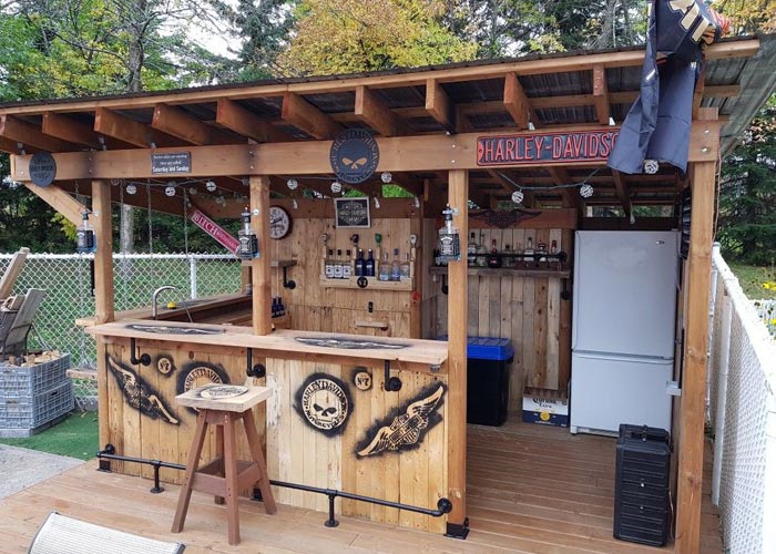 outdoor wooden bar