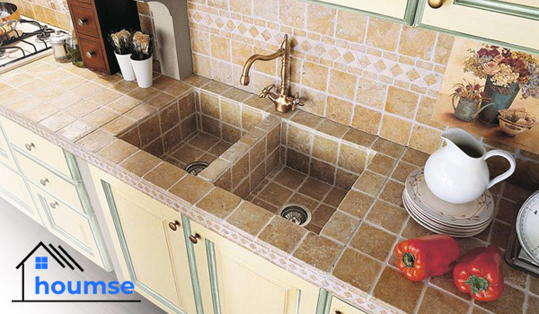 types of countertops with tiles